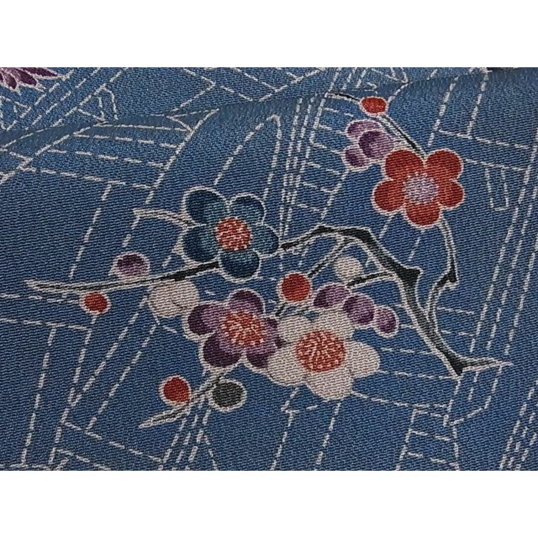 平和屋-こころ店■上質な小紋 草花文 着丈157cm 裄丈62.5cm 正絹 逸品 A-ex5668