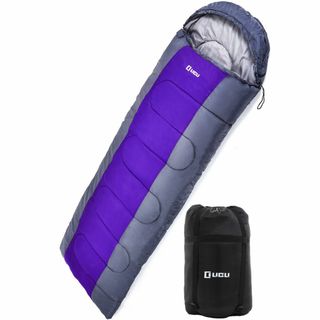 新品 枕付き 寝袋 シュラフ フルスペック 封筒型 -15℃ 登山 グリーン　緑