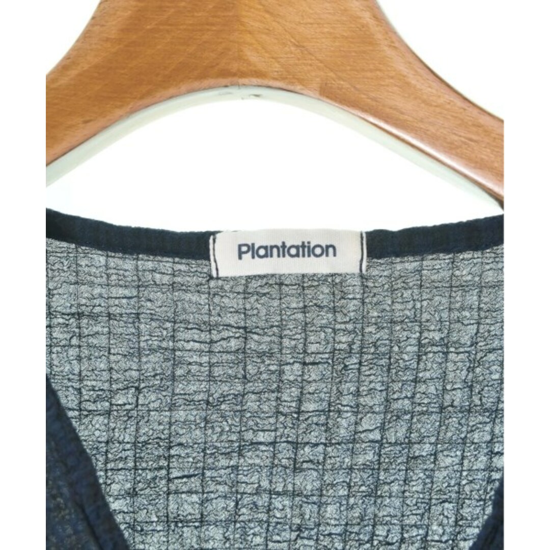 Plantation(プランテーション)のplantation プランテーション ブラウス M 紺x黒(チェック) 【古着】【中古】 レディースのトップス(シャツ/ブラウス(長袖/七分))の商品写真