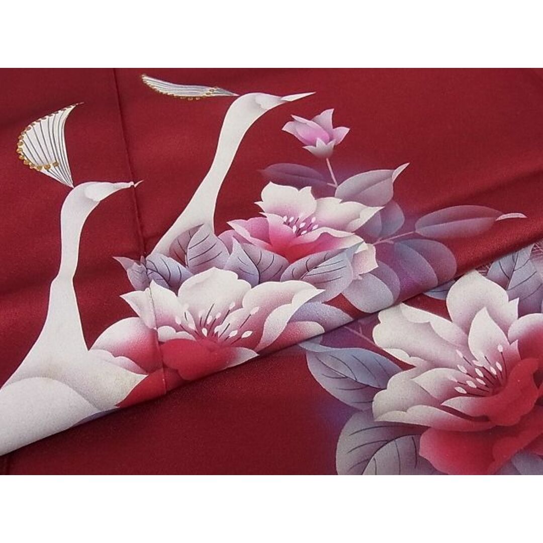 平和屋-こころ店■訪問着 孔雀花文 暈し染め 金彩 着丈160.5cm 裄丈64cm 正絹 逸品 A-ja4205