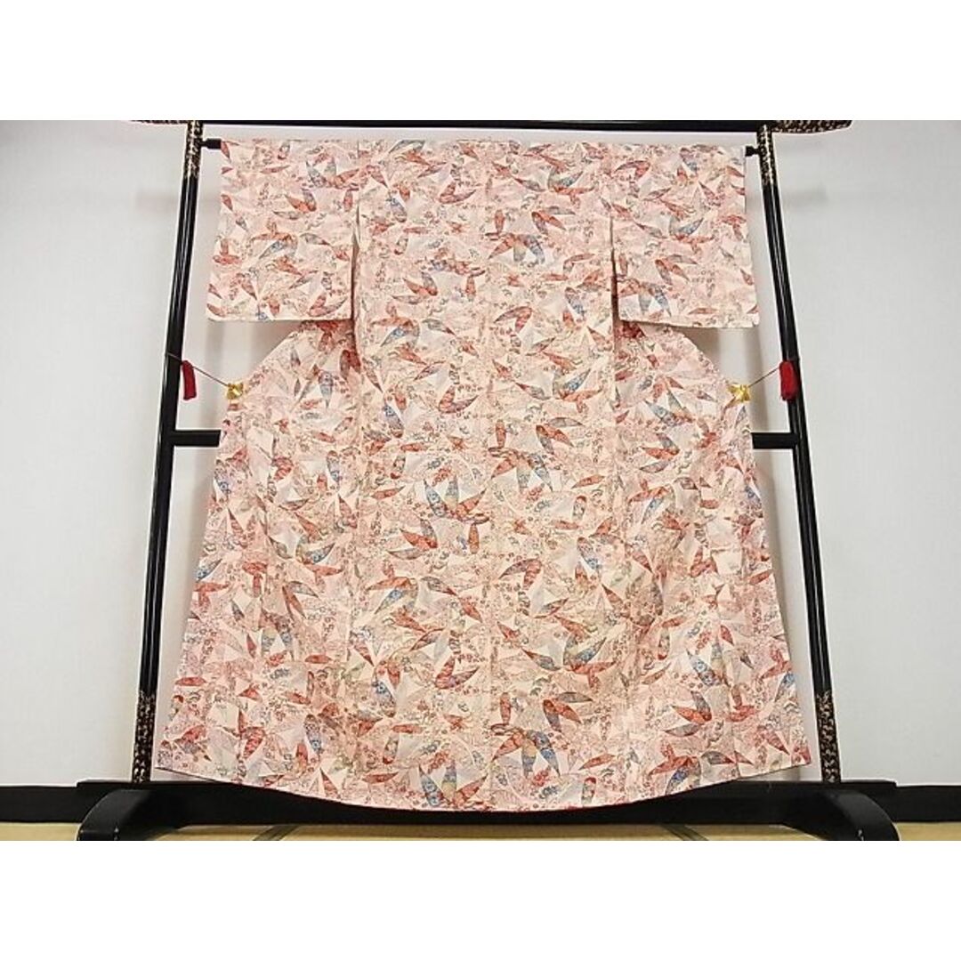 平和屋-こころ店■極上　小紋　南天文　金彩　着丈167cm　裄丈68cm　正絹　逸品　未使用　3kk1664