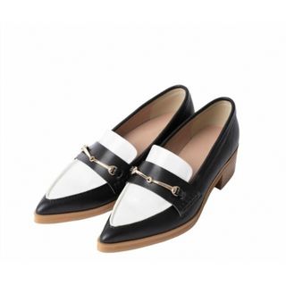 ハーリップトゥ(Her lip to)のハーリップトゥ Two-Tone Bit Loafers ブラック×ホワイト (ローファー/革靴)