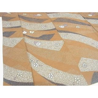 平和屋-こころ店■上質な小紋 舞花文 金彩 着丈161cm 裄丈64cm 正絹 逸品 A-ja4359