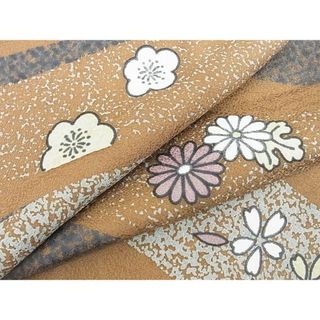 平和屋-こころ店■上質な小紋 舞花文 金彩 着丈161cm 裄丈64cm 正絹 逸品 A-ja4359