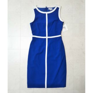 カルバンクライン(Calvin Klein)の新品【Calvin Klein】配色 ノースリ ワンピース S タイト 膝丈(ひざ丈ワンピース)