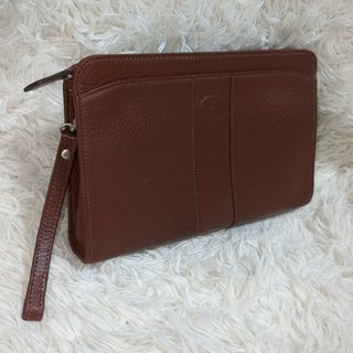 バーバリー(BURBERRY)のBURBERRY　クラッチバッグ　ノバチェック　セカンドバッグ　レザー　ブラウン(セカンドバッグ/クラッチバッグ)