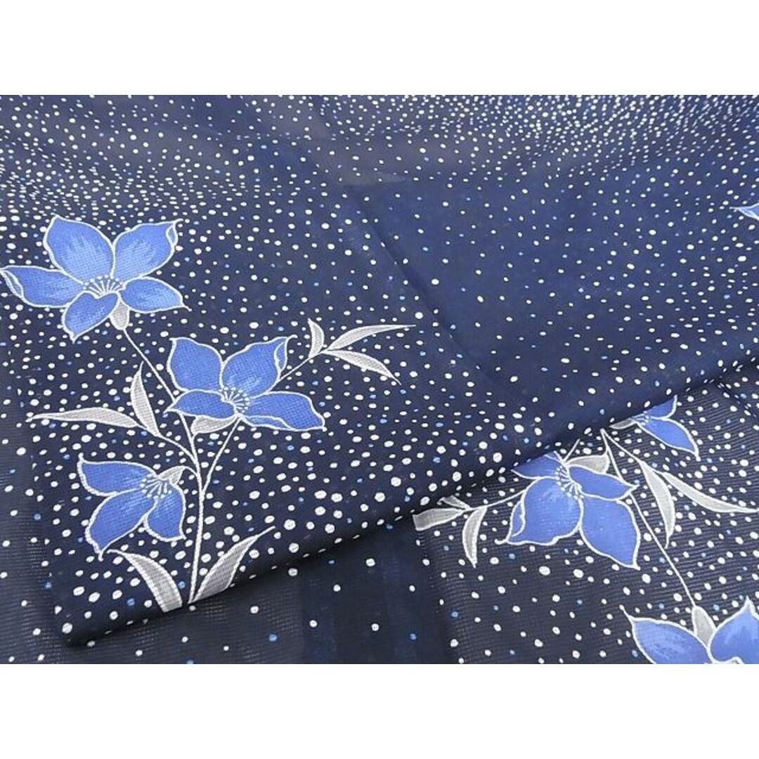 平和屋-こころ店■夏物 小紋 絽 花格子 着丈155cm 裄丈62.5cm 洗える着物 A-ma6879