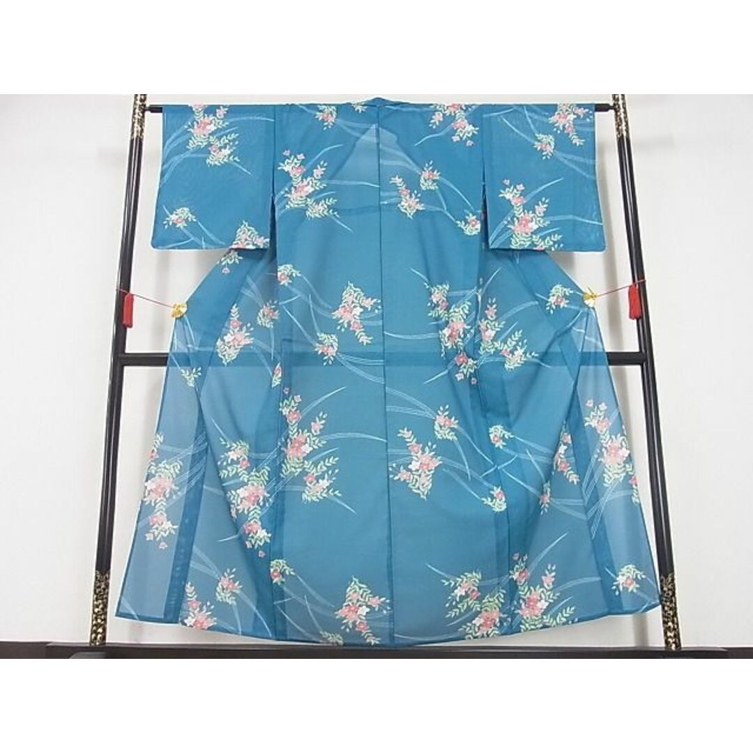 平和屋-こころ店■夏物 小紋 絽 草花文 洗える着物 着丈152cm 裄丈63cm 未使用 A-ms282 平和屋-こころ店■夏物 小紋 絽 枝葉文 着丈152cm 裄丈63cm 洗える着物 A-ck4306