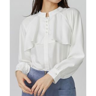 トーナル(TONAL)のTONAL シャツ ブラウス フロントドレープパール釦ブラウス(シャツ/ブラウス(長袖/七分))