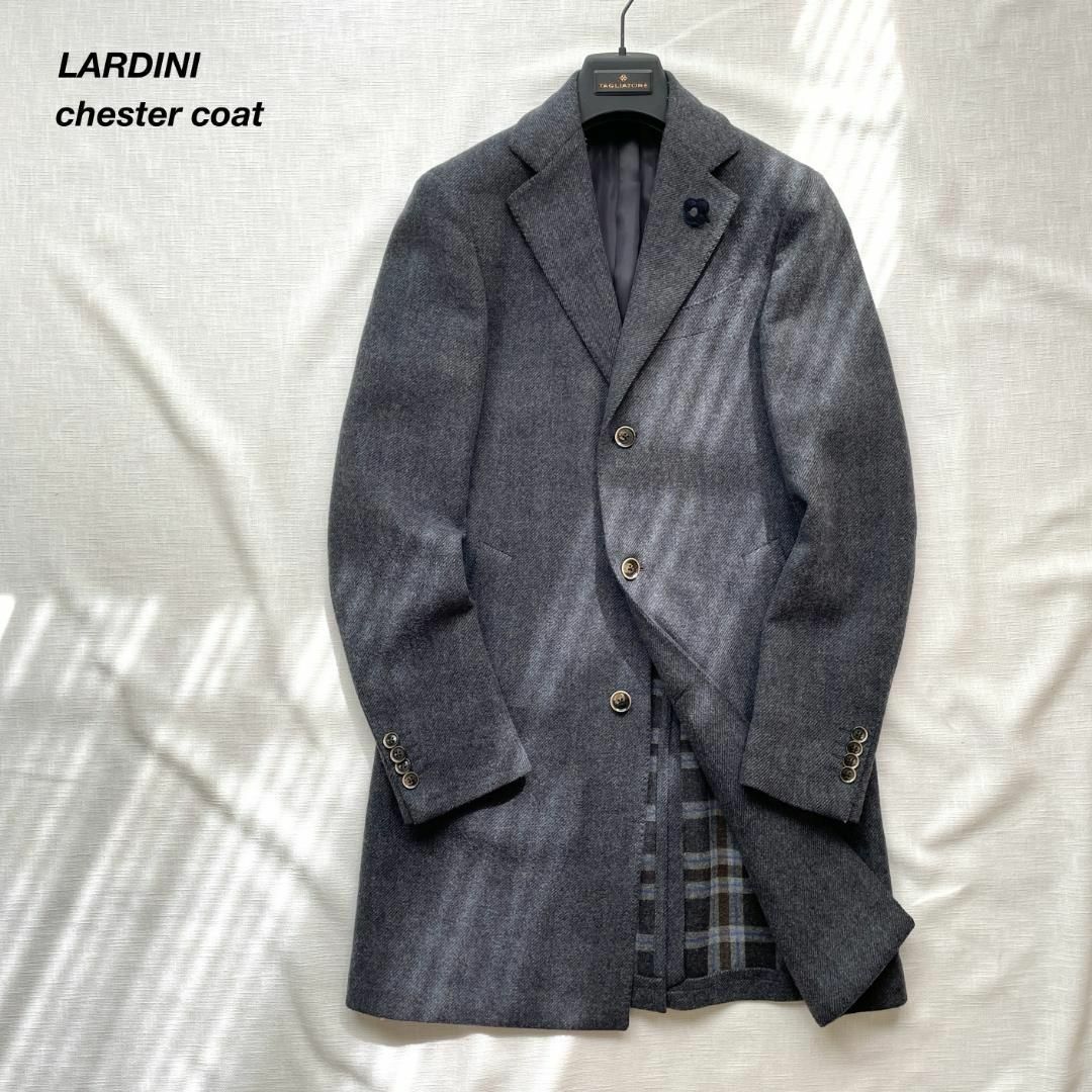 超美品/春夏】LARDINIラルディーニウィンドウペーンリネンジャケット42-