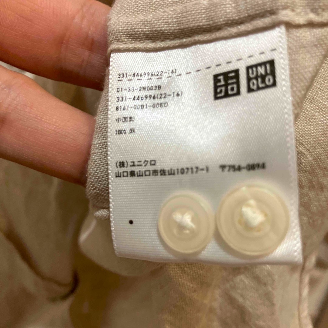 UNIQLO(ユニクロ)の２枚セット　ユニクロ    リネンコットンスタンドカラーシャツ   Lサイズ メンズのトップス(シャツ)の商品写真