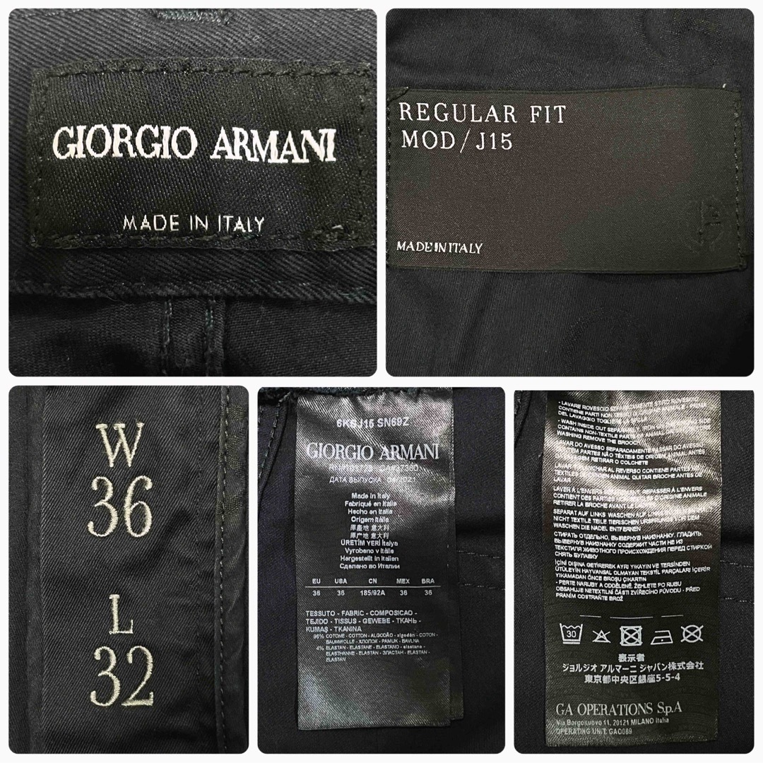 Giorgio Armani(ジョルジオアルマーニ)のGIORGIO ARMANI 5ポケットパンツ コットン ブラック W36 メンズのパンツ(その他)の商品写真