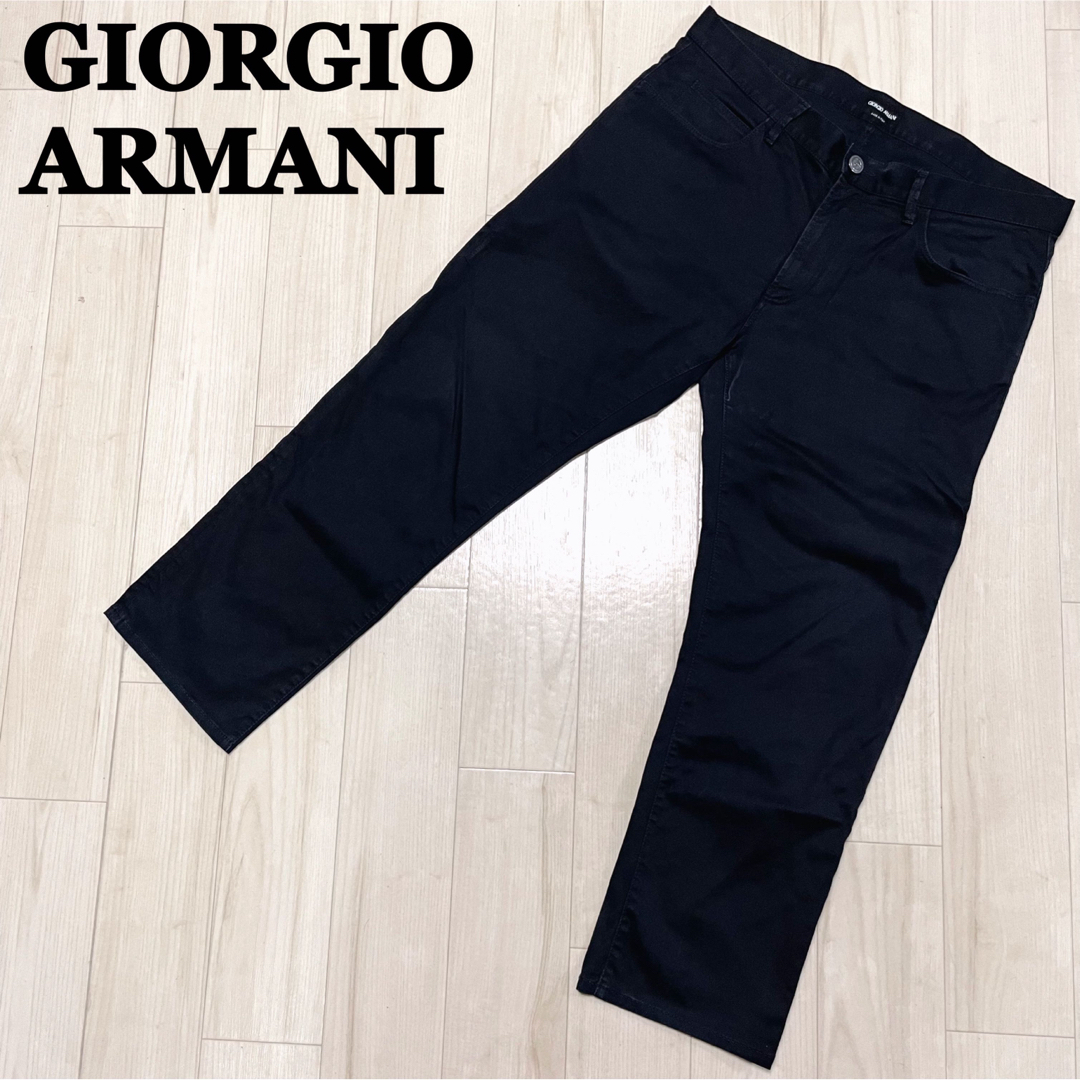 Giorgio Armani(ジョルジオアルマーニ)のGIORGIO ARMANI 5ポケットパンツ コットン ブラック W36 メンズのパンツ(その他)の商品写真