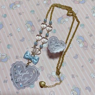 アンジェリックプリティー(Angelic Pretty)の美品 Angelic Pretty トッピングハートネックレス、リング セット(ネックレス)