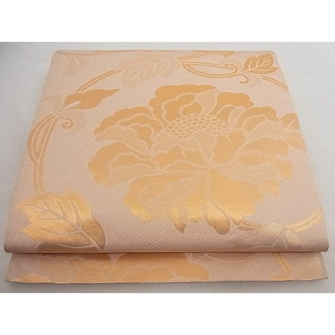 平和屋-こころ店□全通柄 本袋帯 花唐草文 金糸 正絹 逸品 B-cy4920の