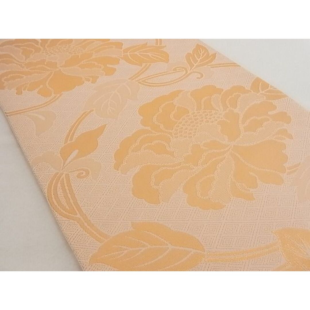 平和屋-こころ店□全通柄 本袋帯 花唐草文 金糸 正絹 逸品 B-cy4920の