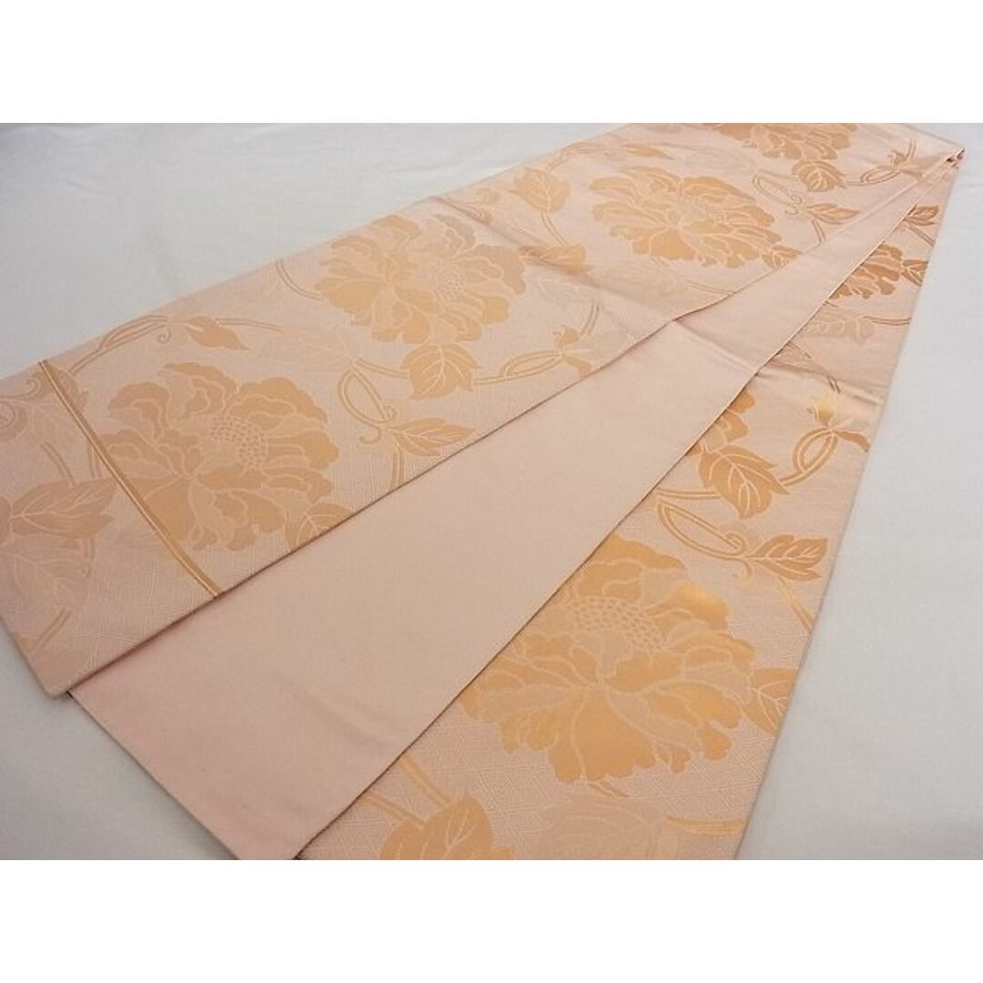 平和屋-こころ店□全通柄 本袋帯 花唐草文 金糸 正絹 逸品 B-cy4920の