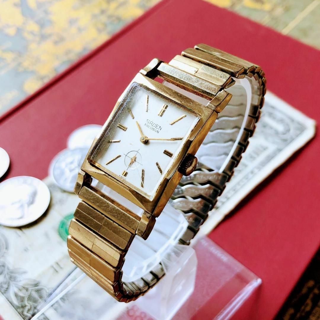 2734【渋くてお洒落】メンズ腕時計 グリュエン 動作品 1950年代 手巻き