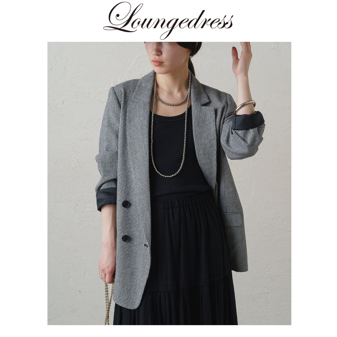 新品　Loungedress ラウンジドレス　チェックダブルジャケット