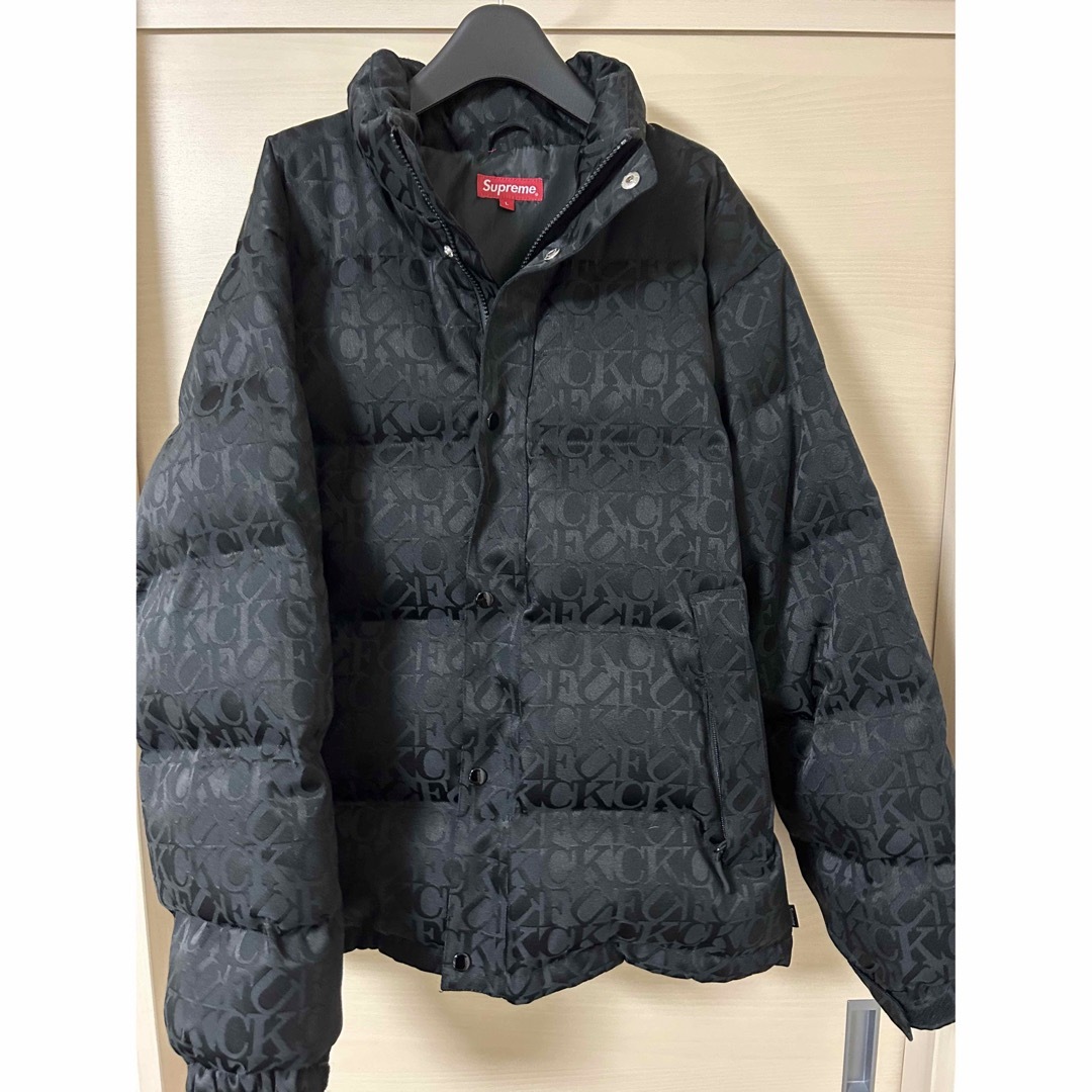 Supreme Fuck Jacquard Puffy Jacket BLACK