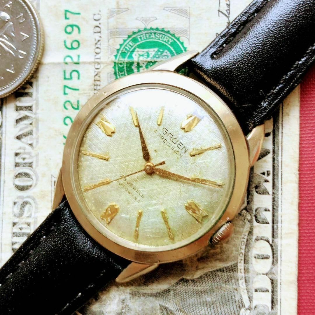 #2751【渋くてお洒落】メンズ 腕時計 グリュエン 自動巻き 動作品