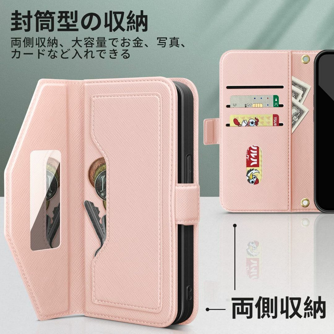 【色: ピンク】NODALA iPhone14 ケース 手帳型 アイフォン14