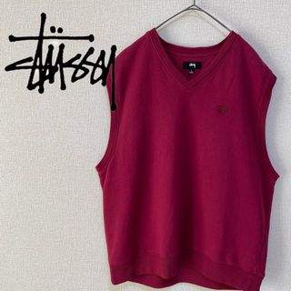 ステューシー(STUSSY)のステューシー　スウェット　ベスト　ノースリーブ　裏起毛　ユニセックス　L 古着(ベスト)