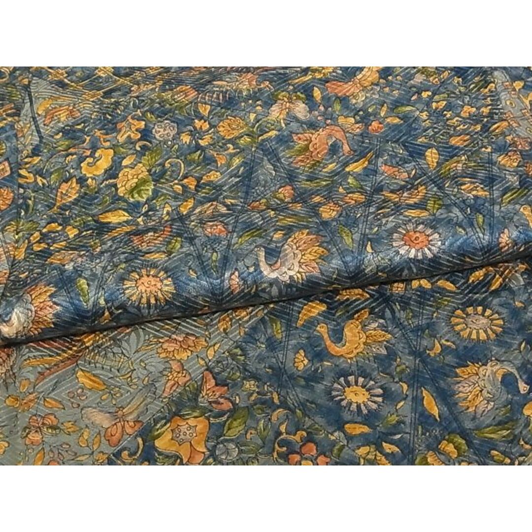 平和屋-こころ店■上質な小紋 飛鳥花文 着丈159cm 裄丈65cm 正絹 逸品 未使用 B-ph6835