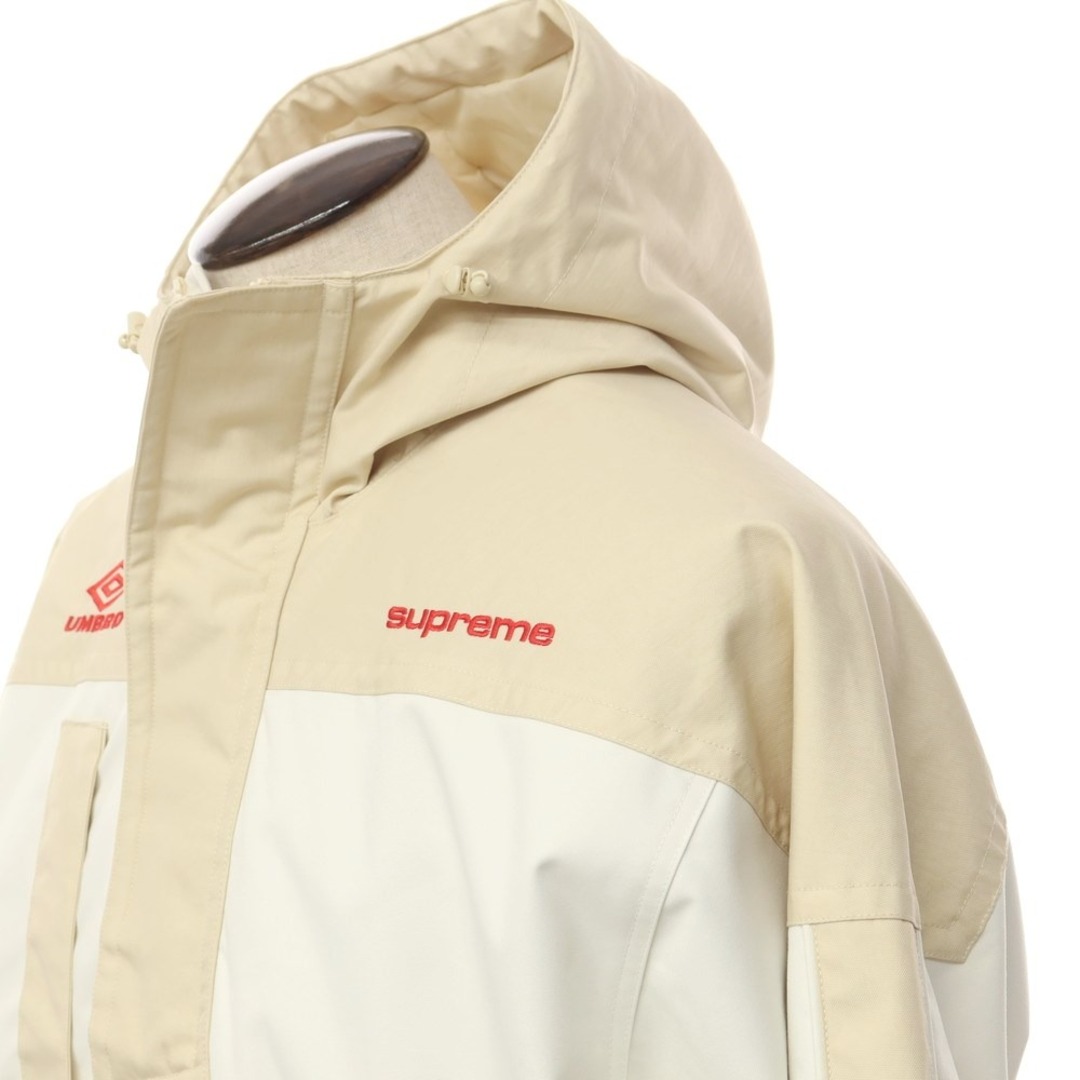 シュプリーム Supreme 2023年春夏 Umbro Hooded Anorak ポリエステル アノラックパーカー 中綿ブルゾン ホワイトxベージュ【サイズXL】【メンズ】