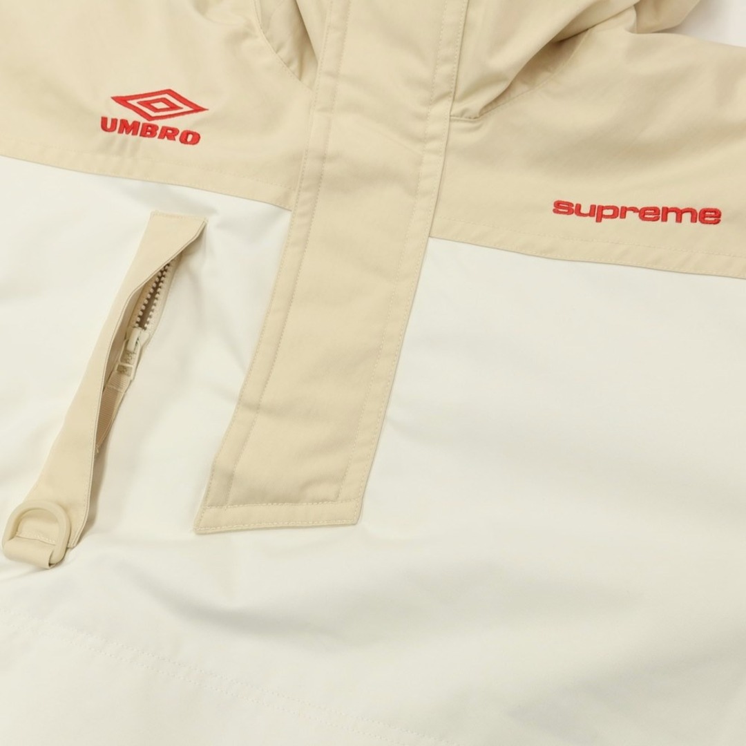 シュプリーム Supreme 2023年春夏 Umbro Hooded Anorak ポリエステル アノラックパーカー 中綿ブルゾン ホワイトxベージュ【サイズXL】【メンズ】