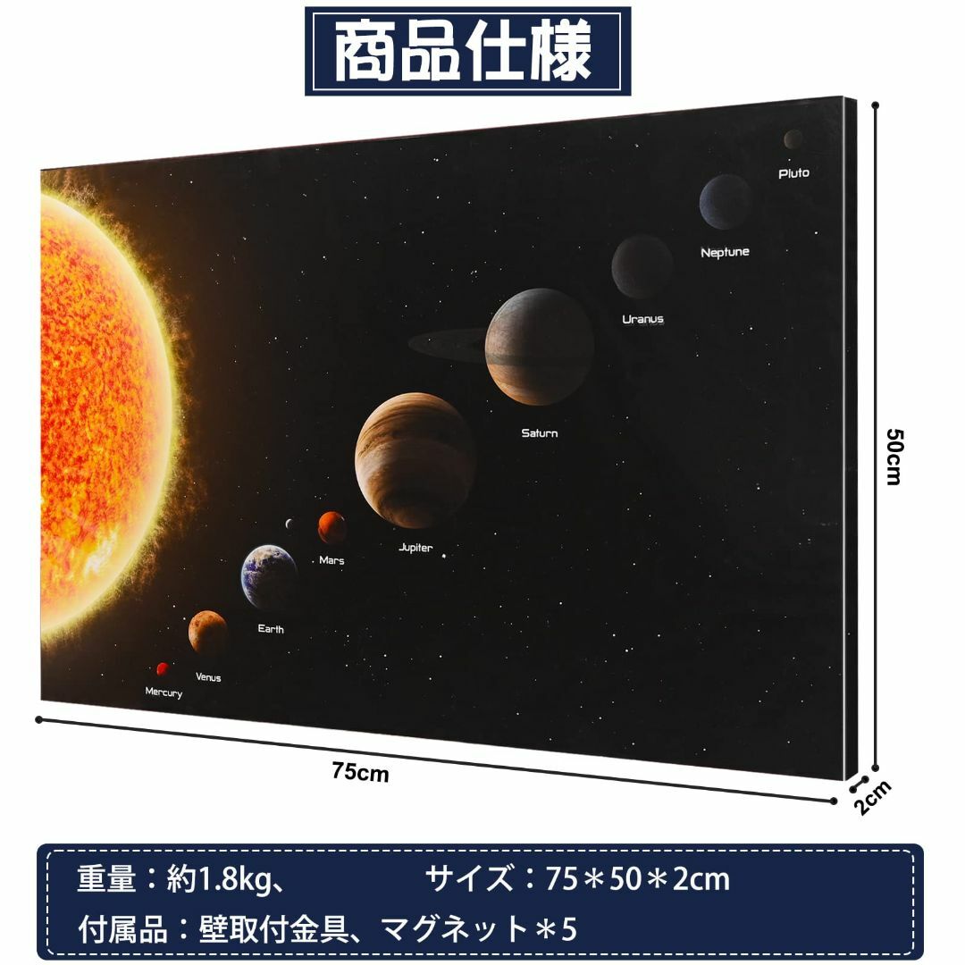 【色: 太陽系惑星】YTOPRO アートパネル 壁の絵 玄関ポスター マグネット