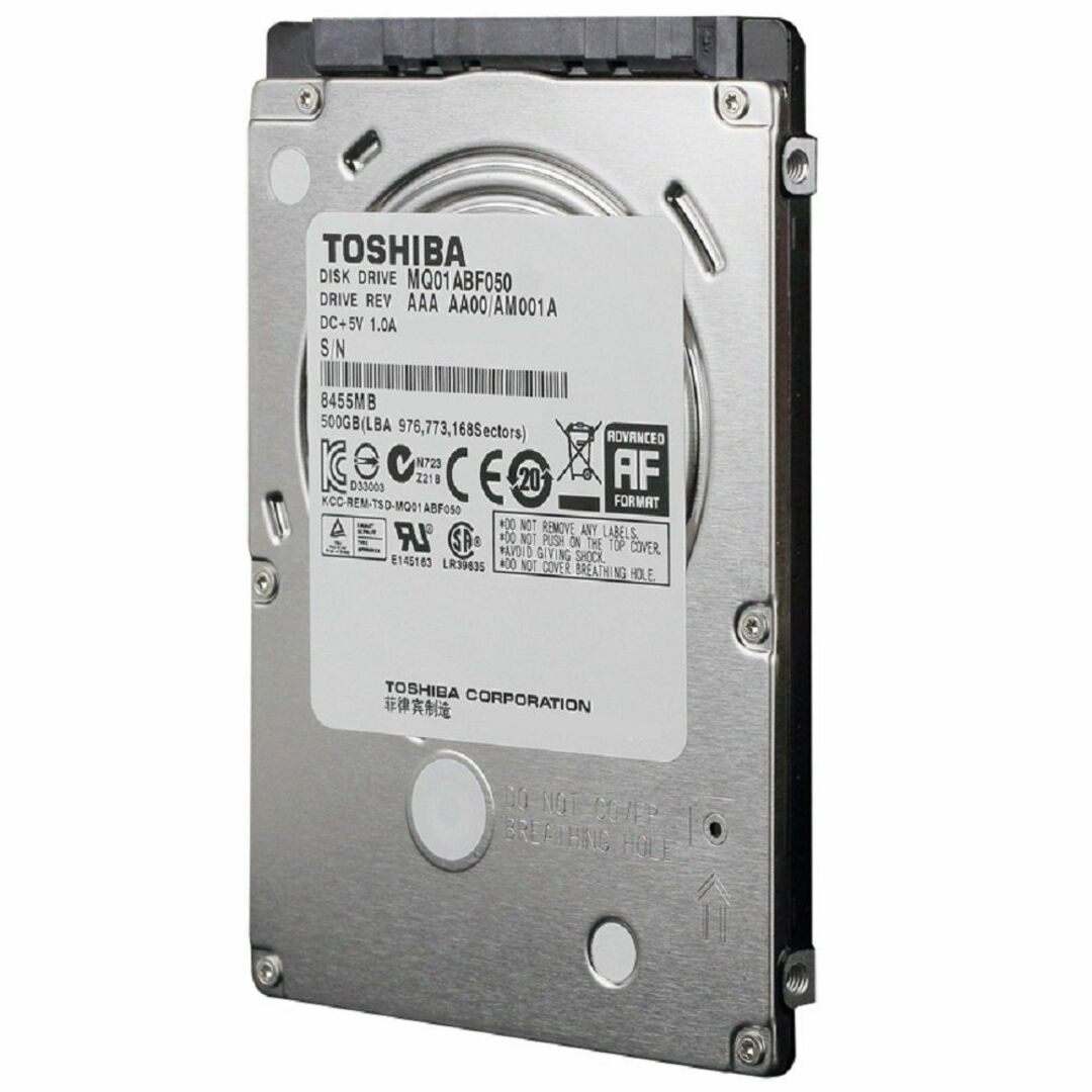 【容量:500GB】東芝 2.5型HDD 5400rpm 7mm Hシリーズ