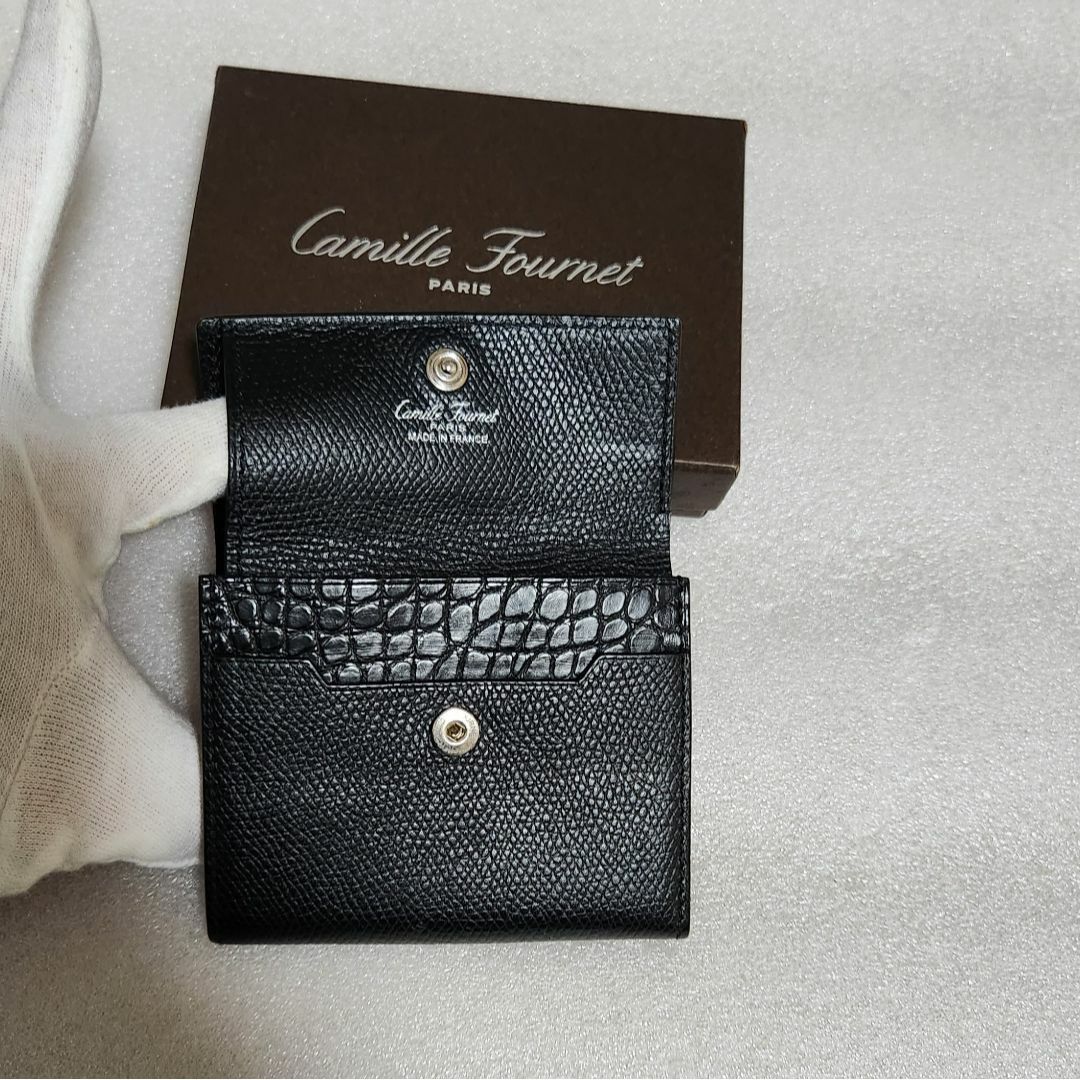 カミーユフォルネ 折り財布 小銭入れ付き レザー フランス製 金ロゴモデル