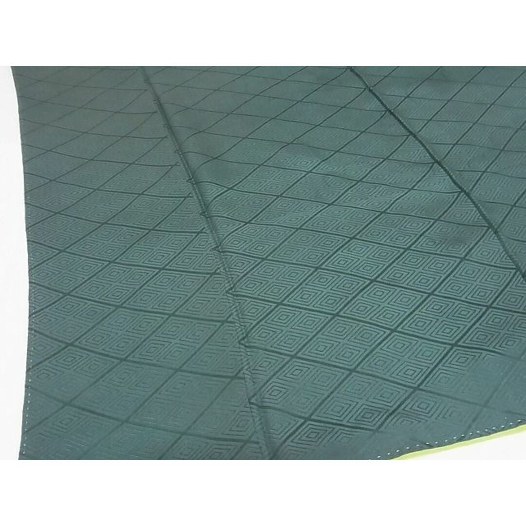 平和屋-こころ店■上質な色無地 菱地紋 松 虫襖色 着丈154.5cm 裄丈64.5cm 正絹 逸品 B-dk4953