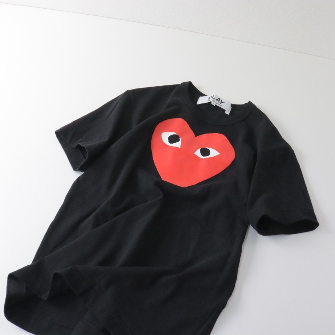 美品 2023SS プレイ コムデギャルソン PLAY COMME des GARCONS ハートプリント 半袖Tシャツ S/ブラック 黒 TEE【2400013523301】