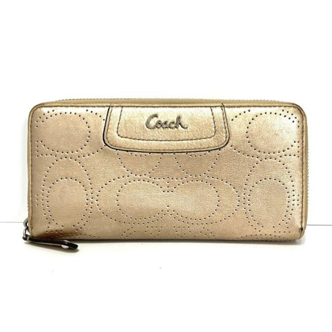 COACH(コーチ) 長財布 - ゴールド レザー