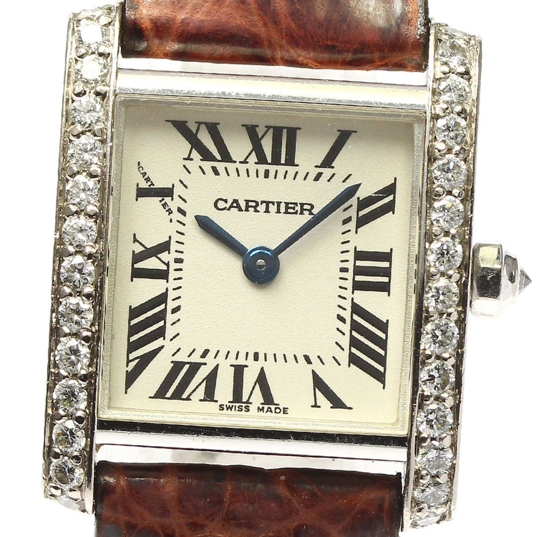 Cartier(カルティエ)のカルティエ CARTIER W5001256 タンクフランセーズSM K18WG アフターダイヤベゼル クォーツ レディース _774234 レディースのファッション小物(腕時計)の商品写真