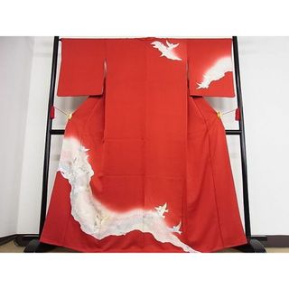 平和屋-こころ店□訪問着 飛鳥文 暈し染 金銀彩 着丈164cm 裄丈66cm