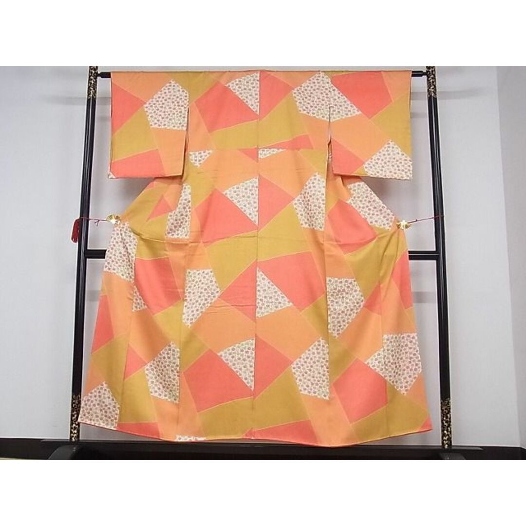 平和屋-こころ店■上質な小紋 陶器文 着丈151cm 裄丈63cm 正絹 逸品 A-ck5088
