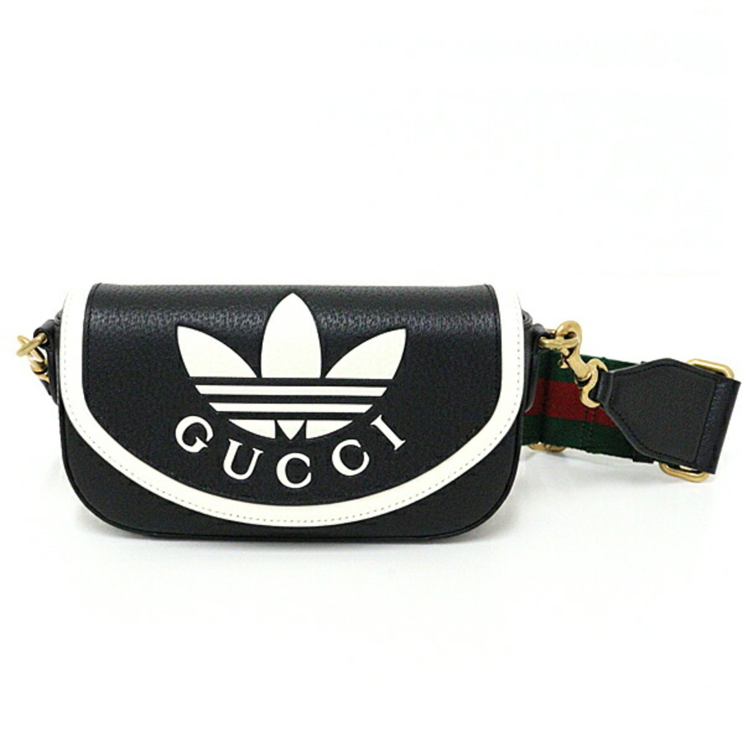 Gucci(グッチ)のアディダス × グッチ adidas x Gucci コラボ ミニショルダーバッグ 727791 ブラック ゴールド金具 未使用品 メンズのバッグ(ショルダーバッグ)の商品写真