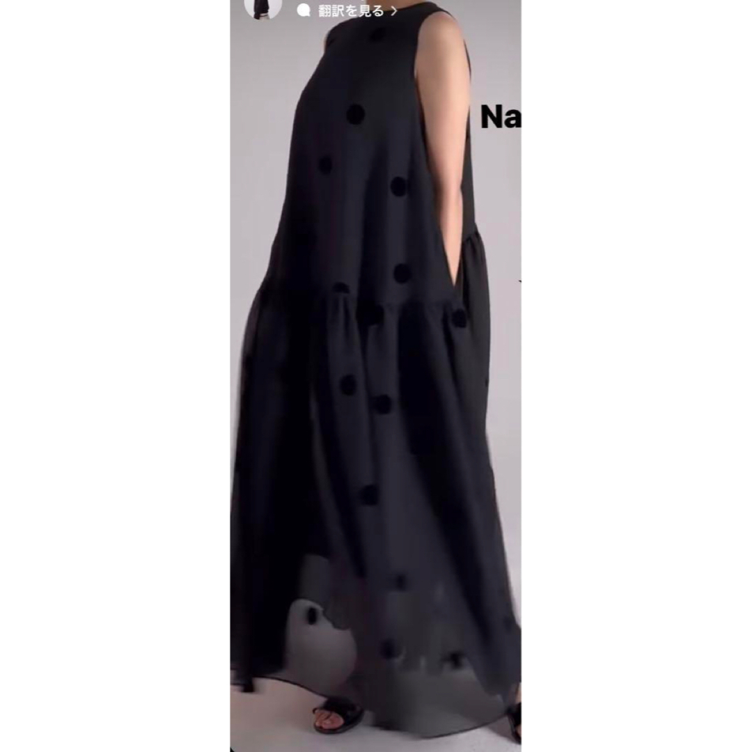 新品タグ付き】she tokyo nadia dot black - ロングワンピース/マキシ