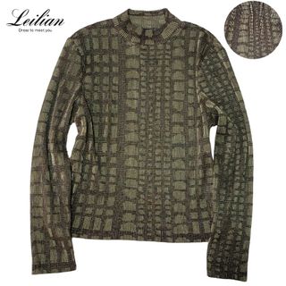 レリアン(leilian)の【極美品】◆総柄プリーツ◆ レリアンプラス Leilian 13+ ブラウス(シャツ/ブラウス(長袖/七分))