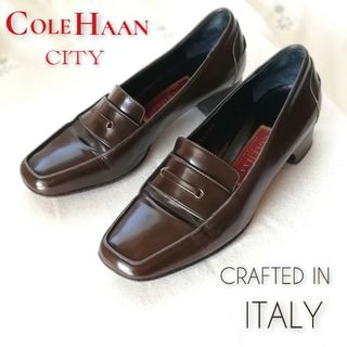 コールハーン(Cole Haan)のコールハーン/スクウェアトゥ/ヒールローファー/パンプス/22.5〜23cm位(ローファー/革靴)