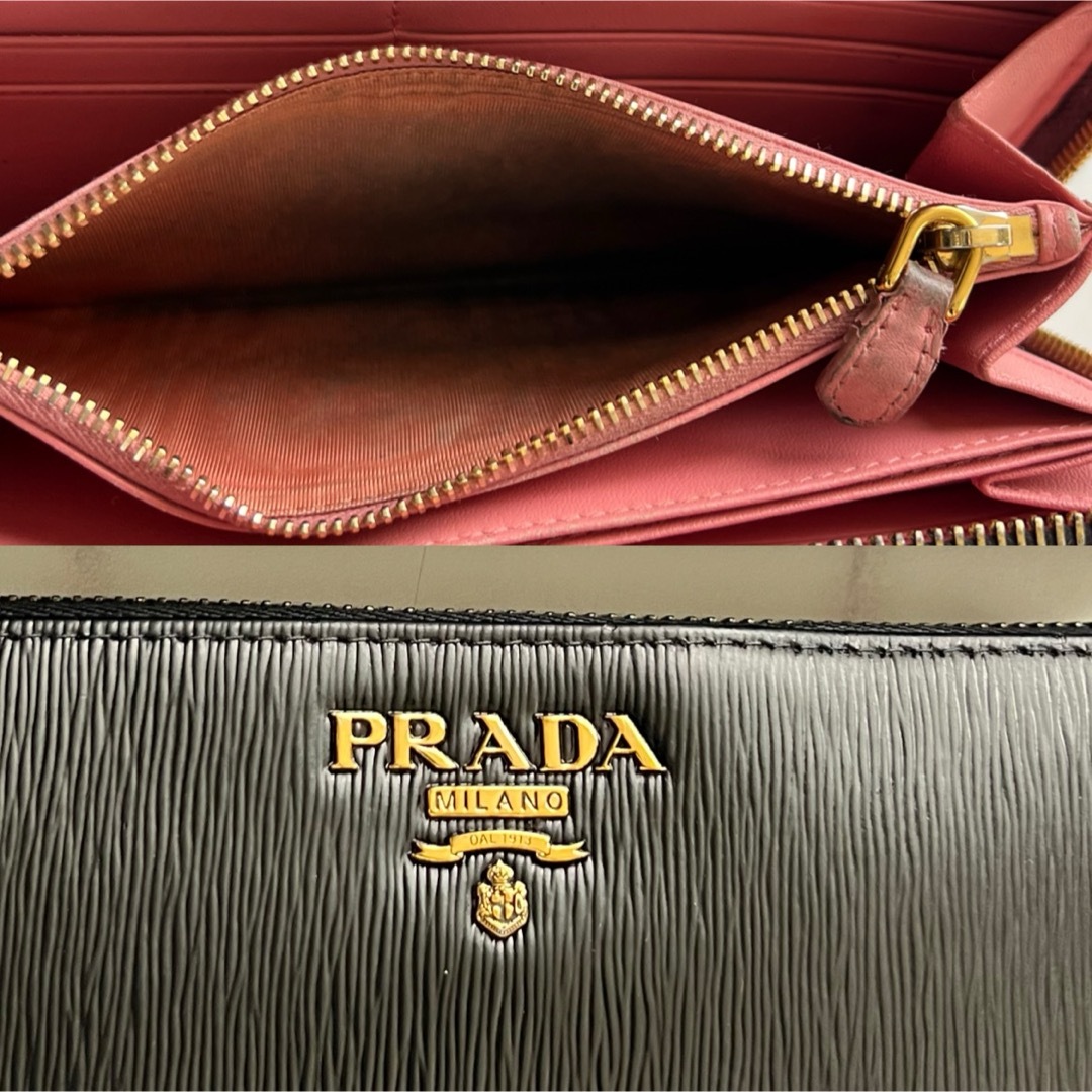 831 美品 PRADA プラダ 長財布 ラウンドファスナー - 長財布