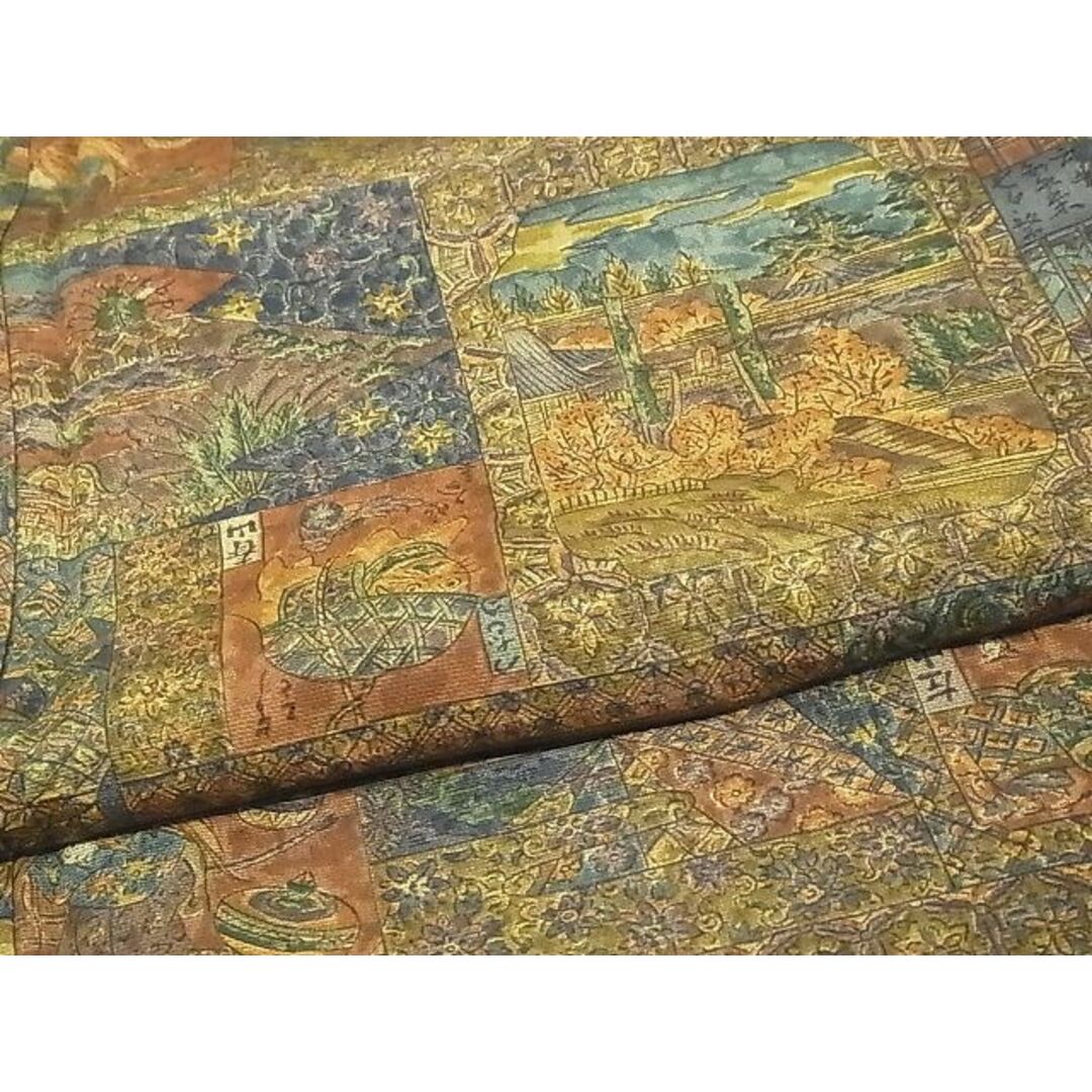 平和屋-こころ店■三代目更勝作 小紋 色紙重ね風景文 着丈148.5cm 裄丈62cm 正絹 逸品 B-ag4160 4