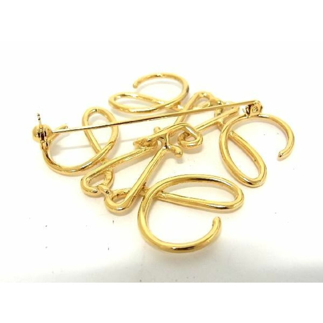 ■極美品■ LOEWE ロエベ アナグラム ピンブローチ ピンバッジ アクセサリー レディース ゴールド系 AN9245_画像2