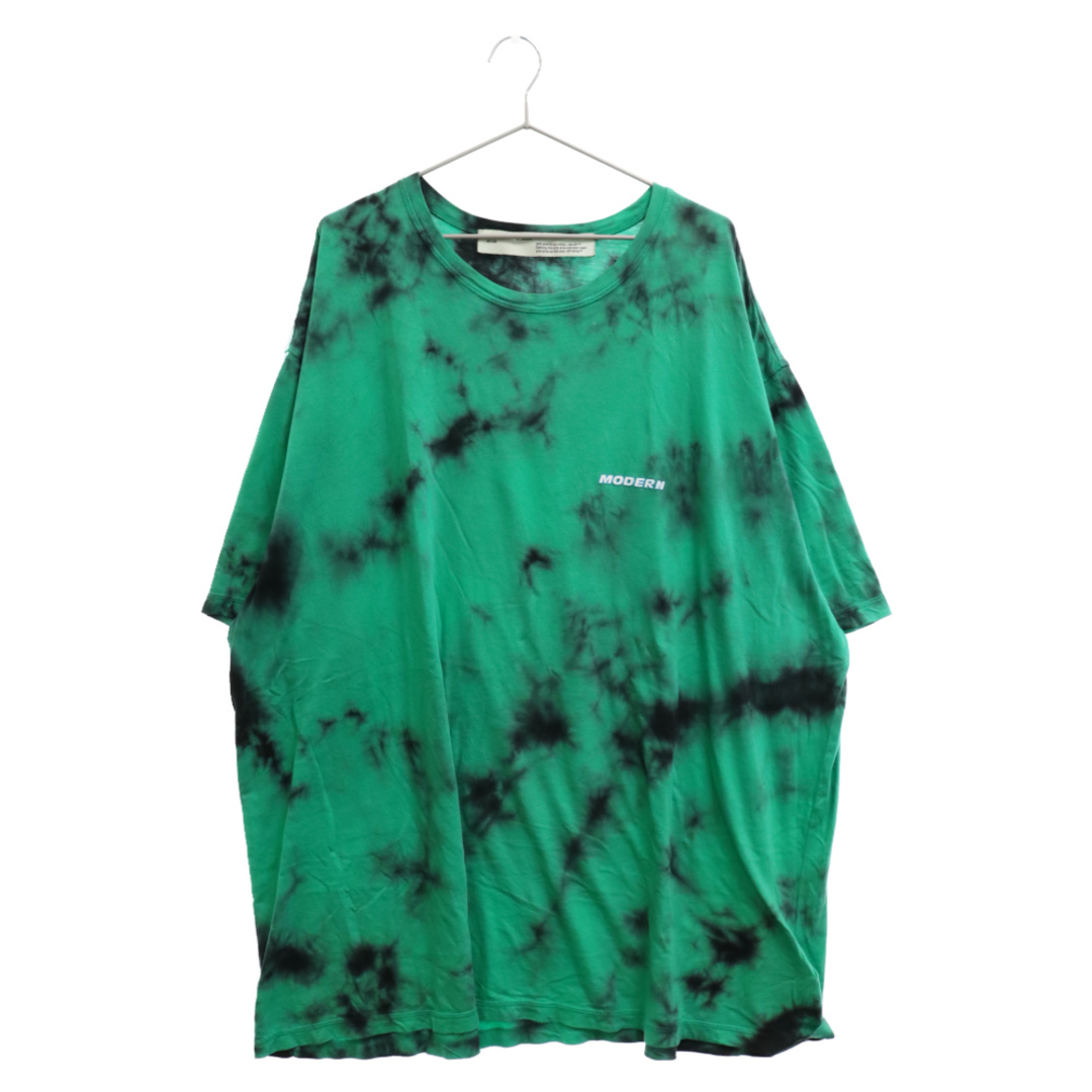 OFF-WHITE オフホワイト 20SS Tie Dye S/S Slim Tee タイダイショートスリーブスリムTシャツ 半袖カットソー ロゴ OMAA083S20185020 グリーン