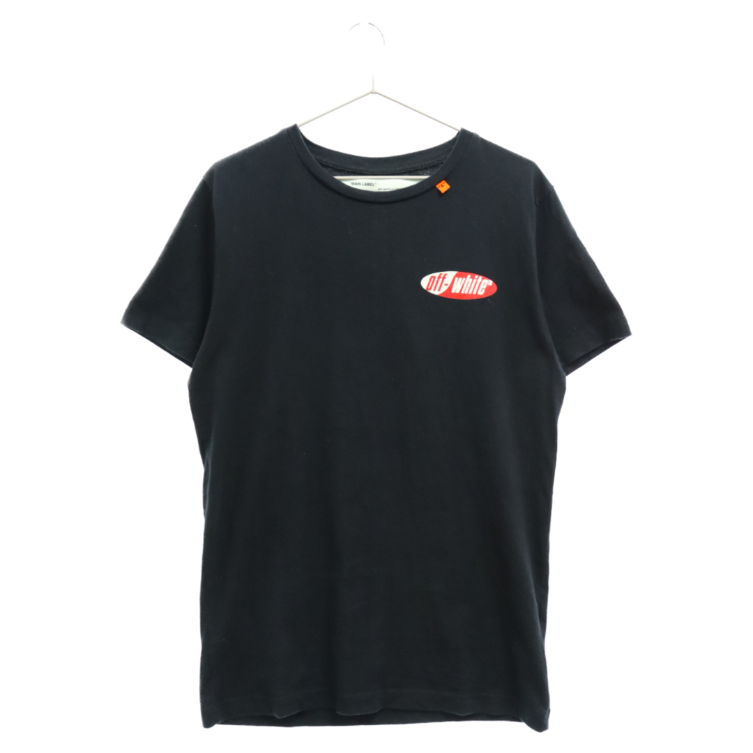 OFF-WHITE オフホワイト 19SS SPLIT LOGO S/S SLIM TEE スプリットロゴプリント半袖Tシャツ クルーネックカットソー  ブラック OMAA027S19185006