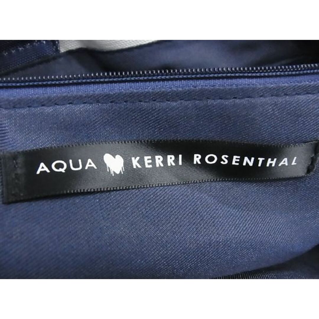 ■極美品■ Aqua Kerri Rosenthal  ケリーローゼンタール キャンバス ボーダー トートバッグ ショルダー レディース ネイビー系 BG2116