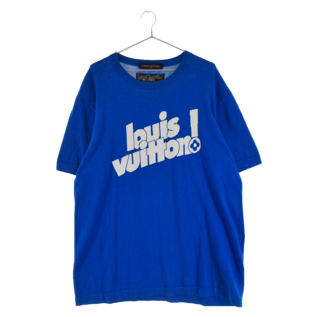 LOUIS VUITTON ルイヴィトン 21AW エブリデイ LVクルーネック 半袖シルクニットTシャツ ブルー RM212 DB0 HLN84W